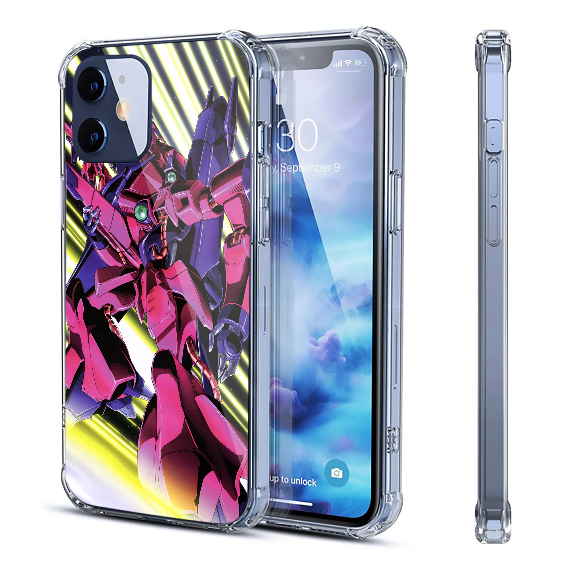（画像用） 機動戦士ガンダム Mobile Suit Gundam 【iPhone 12シリーズ対応】透明スマホケース（クリアソフトケース）